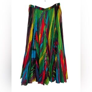Soft Surroundings Skirt Women Pleats Rio Colorful Full Maxi Abstract Sz M